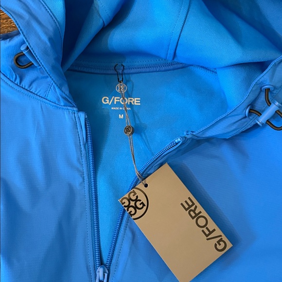 G/FORE G4 Wind Control Hooded Golf Jacket Medium NWT Racer Blue Piqué Gorpcore - Picture 8 of 10